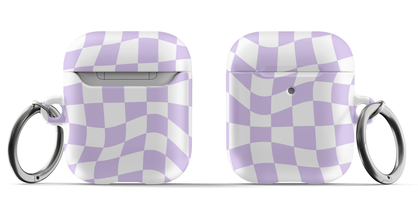 Purple Groovy Checkers Airpod Case - daziecases