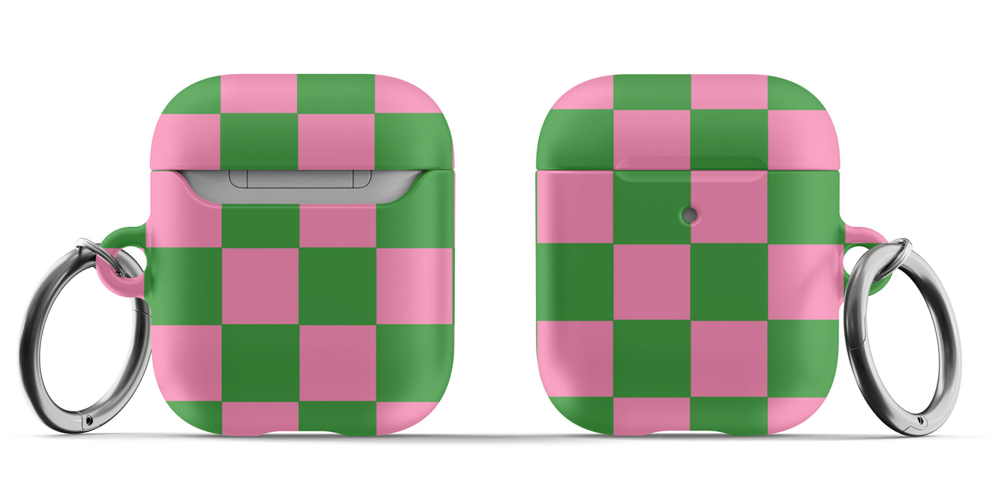 Pink and Green Checkers Airpod Case - daziecases