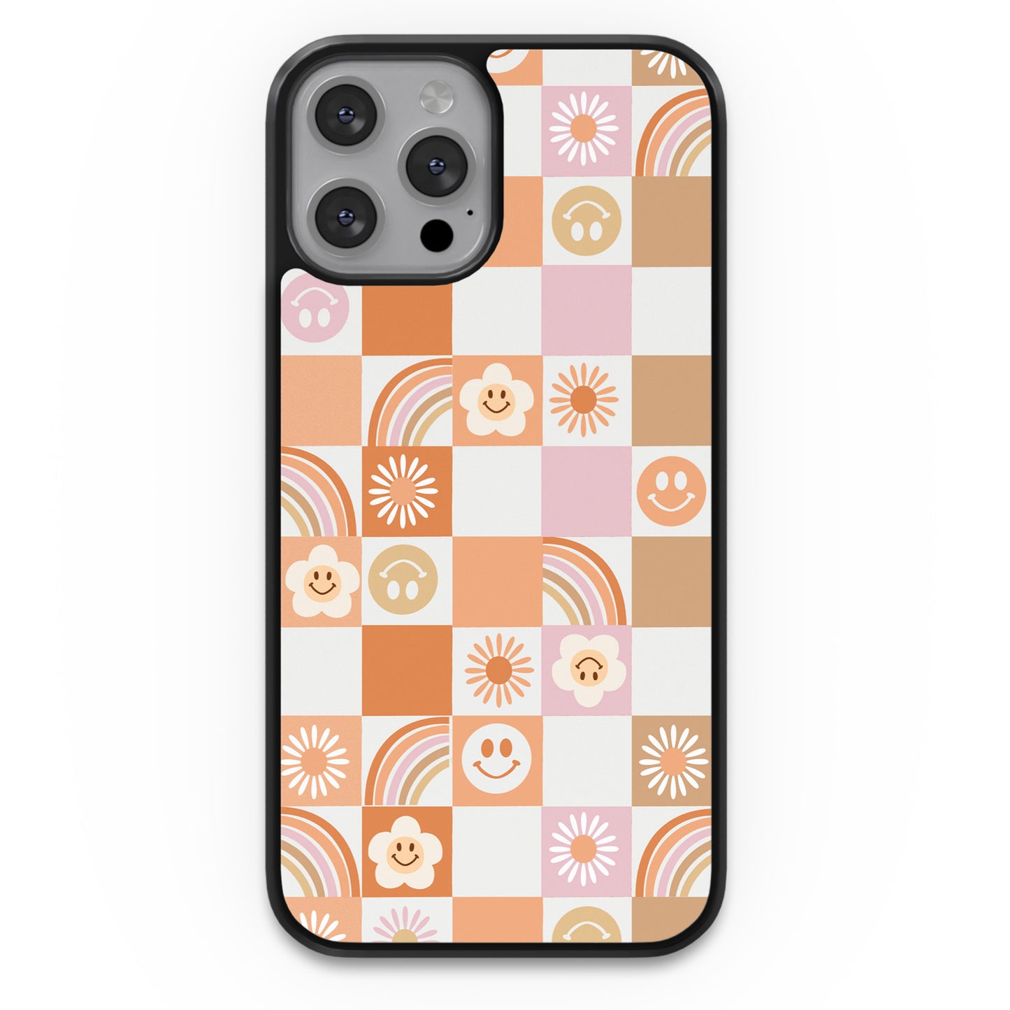 Retro Peach Checkers Phone Case - daziecases