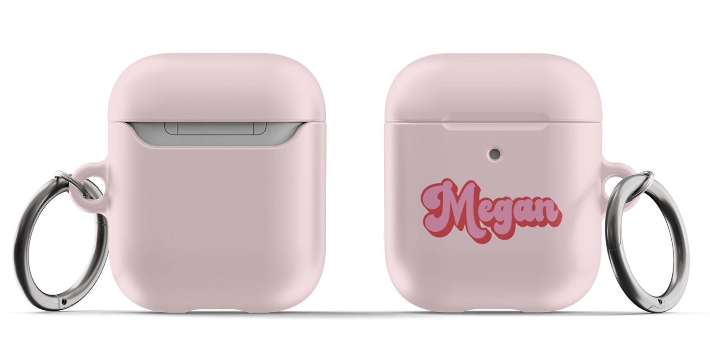 Pink and Red Retro Airpod Case - Personalized - daziecases